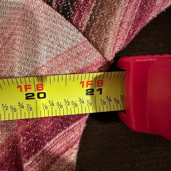 JM Collection Metallic Red Pink Browns Gold Zig Zag Lines. Gold Jewel . Sz M. - Picture 13 of 14